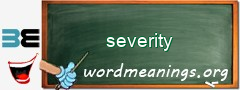 WordMeaning blackboard for severity